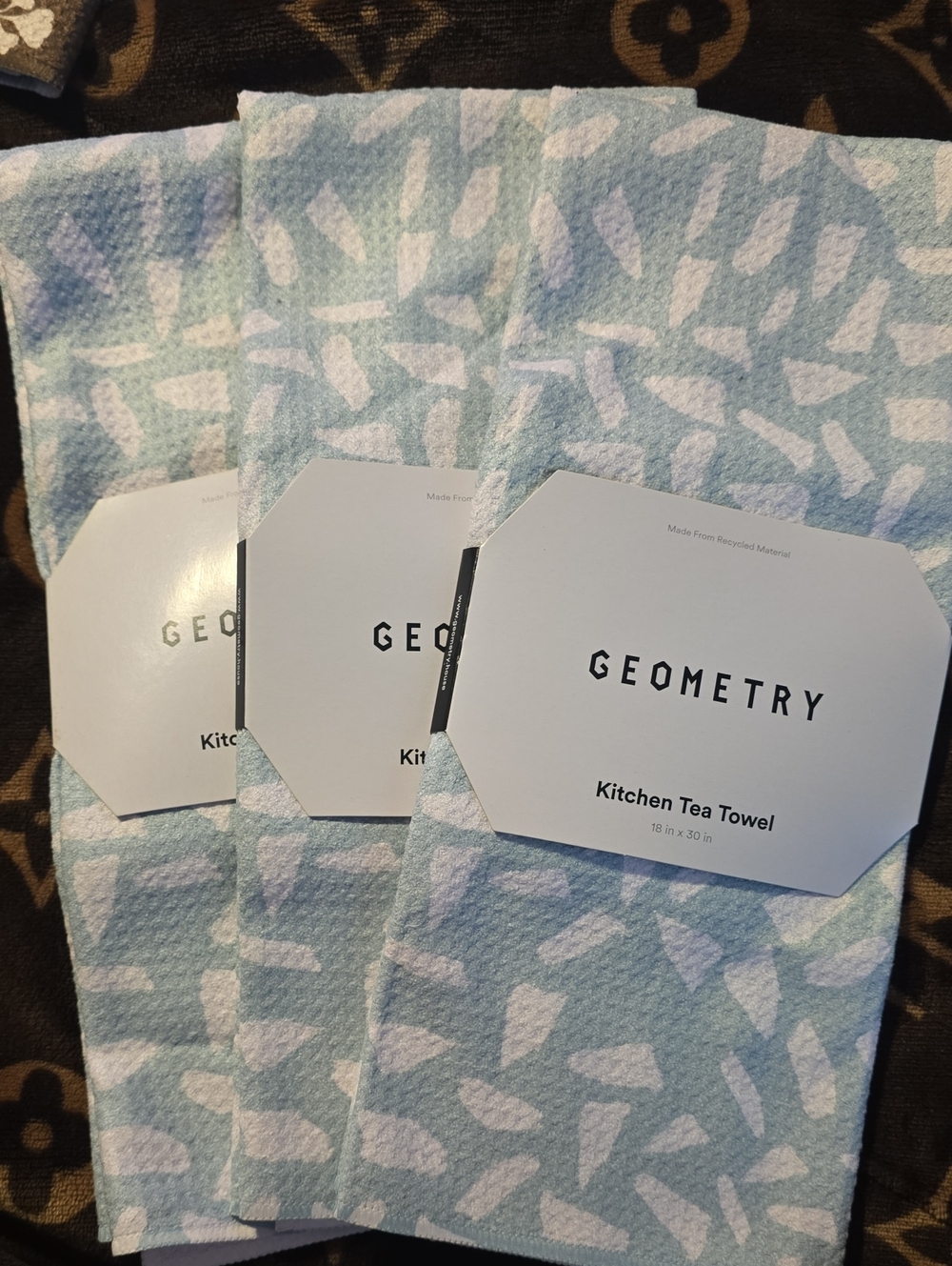 GEOMETRY KITCHEN TEA TOWEL - 3 PACK- NWT - FIONA - 18X30